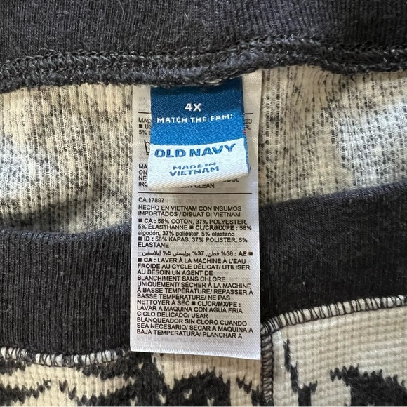 Old Navy Thermal Knit Pajama Leggings Gray Bear Fair Isle size 4X - Picture 3 of 7
